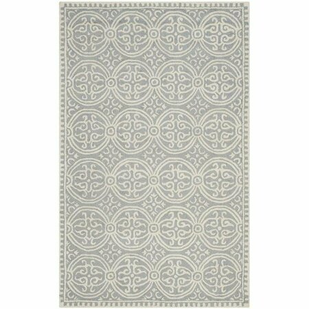 SAFAVIEH Cambridge Hand Tufted Medium Rectangle Rugs, Silver and Ivory - 5 x 8 ft. CAM123D-5